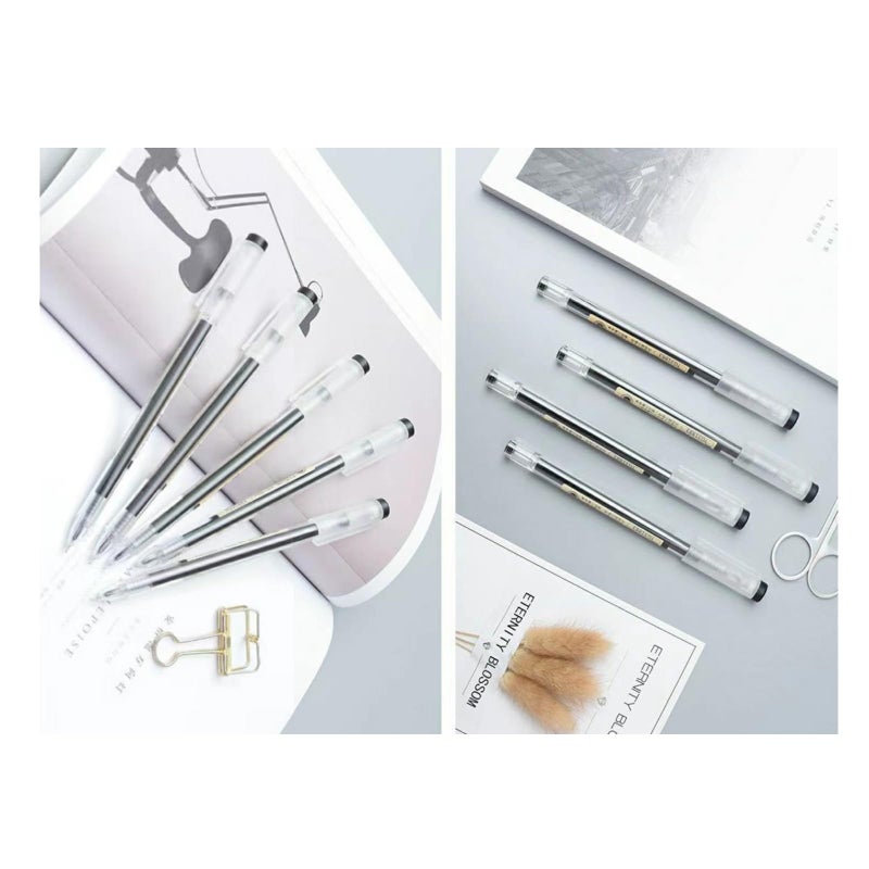 BEMLP Gel ink Pen 0.35mm Black Liquid Ink Rollerball Gel Pens Quick Drying fine point Pens Ballpoint Japanese Pens Premium School Office student Exam Writing Stationery Supply 12 Pcs/Set (Black) - Image 5